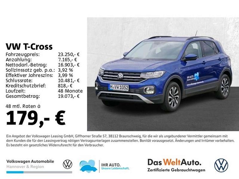 Reef blue metallic Gebraucht 2022 VW T-Cross Active SUV | 23.250 € (Fairer Preis) - Bild 1/3