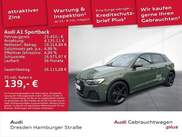 Grün Gebraucht 2024 Audi A1 Sportback Advanced Kleinwagen | 23.450 € (Fairer Preis) - Bild 1/3