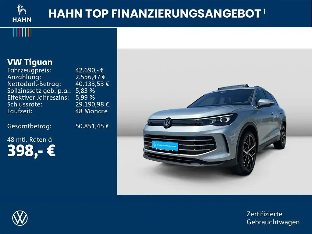Gebraucht VW Tiguan Elegance 204 PS (150 kW) 2025 Oyster silver metallic SUV