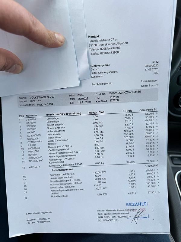 Gebraucht VW Golf V 140 PS (102 kW) 2004 Schwarz Kleinwagen