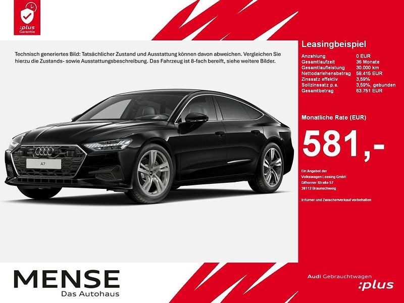 Mythosschwarz Gebraucht 2025 Audi A7 Sportback Ambiente Kleinwagen | 58.415 € (Superpreis) - Bild 1/4