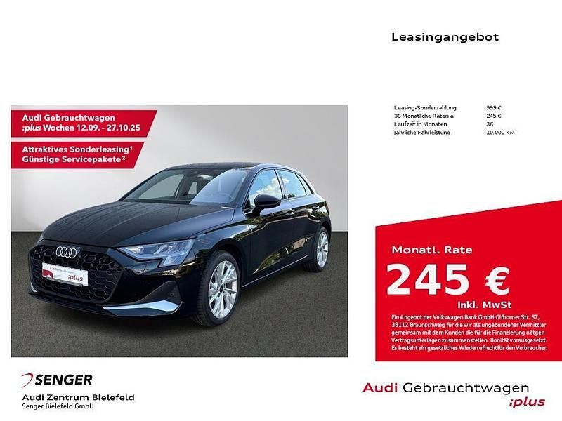 Schwarz Gebraucht 2024 Audi A3 Sportback Ambiente Limousine | 32.480 € (Fairer Preis) - Bild 1/4
