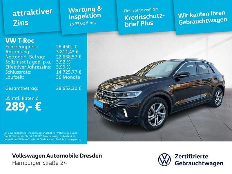 Schwarz Gebraucht 2022 VW T-Roc R-line SUV | 26.450 € (Fairer Preis) - Bild 1/4