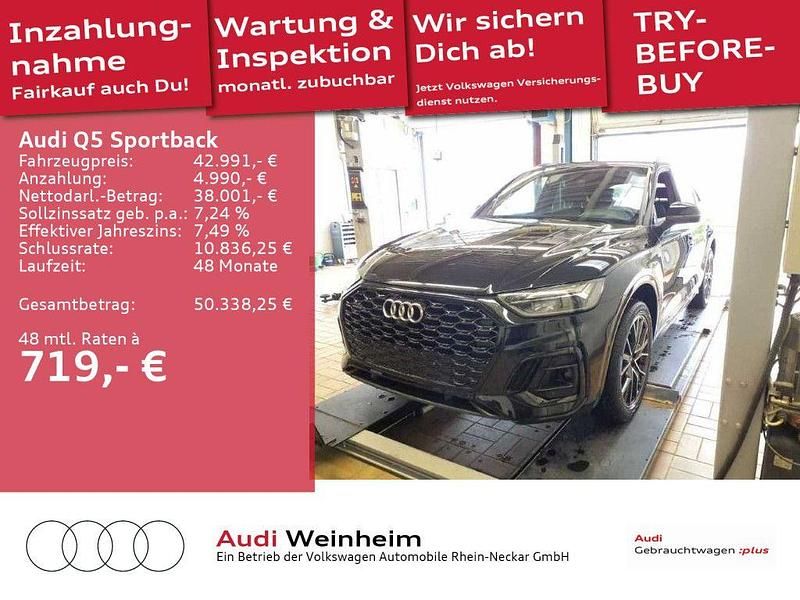 Mythosschwarz metallic Gebraucht 2021 Audi Q5 Sportback Ambiente SUV | 42.991 € (Fairer Preis) - Bild 1/3