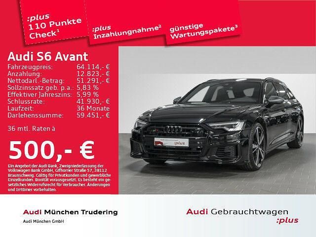 Mythosschwarz metallic Gebraucht 2021 Audi S6 Ambiente Kombi | 64.114 € - Bild 1/1