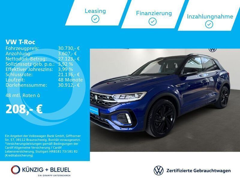Blau Gebraucht 2024 VW T-Roc R-line SUV | 34.980 € (Teuer) - Bild 1/4