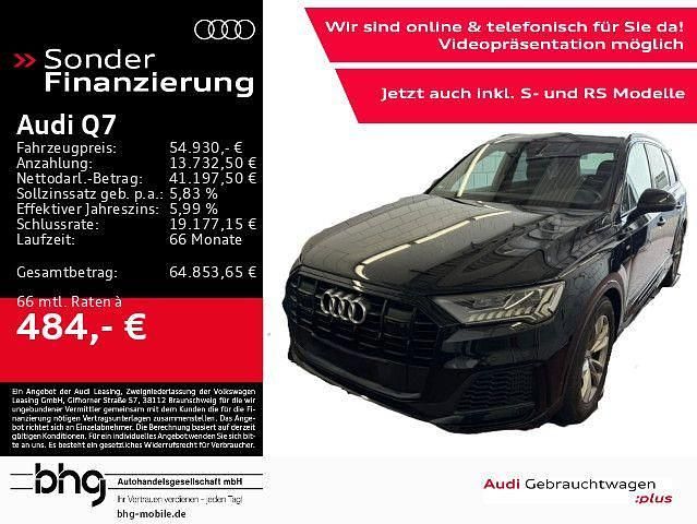 Schwarz Gebraucht 2021 Audi Q7 S-Line SUV | 54.930 € (Fairer Preis) - Bild 1/4