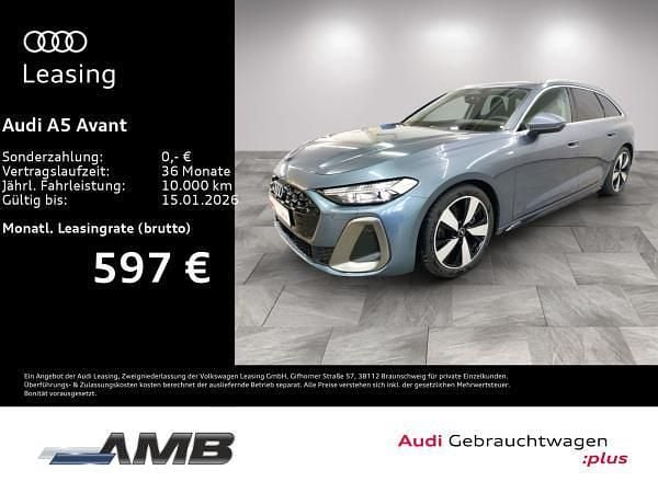 Blau (horizontblau metallic) Gebraucht 2025 Audi A5 S-Line Kombi | 48.781 € (Superpreis) - Bild 1/4