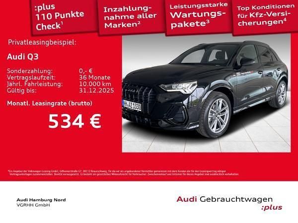 Schwarz (0e mythosschwarz metallic) Gebraucht 2025 Audi Q3 S-Line SUV | 43.491 € (Fairer Preis) - Bild 1/3