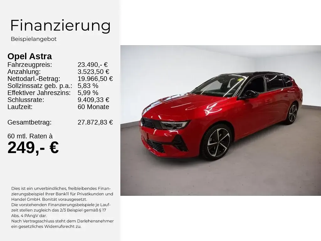 Gebraucht Opel Astra 136 PS (100 kW) 2024 Chili rot Kombi