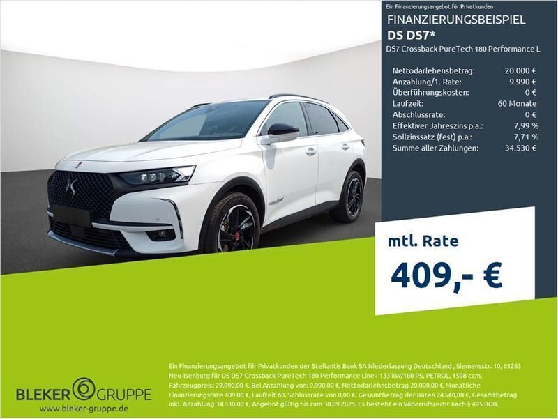 Polar weiß Gebraucht 2022 DS Automobiles DS7 Crossback Performance Line Plus SUV | 29.990 € (Guter Preis) - Bild 1/3