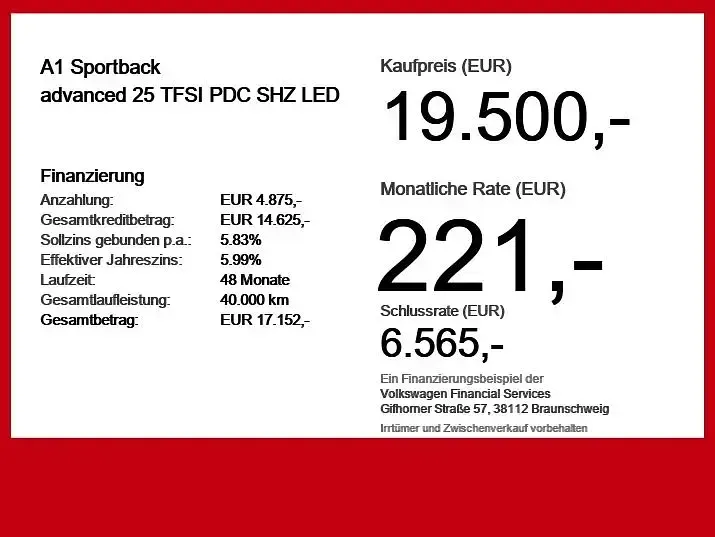 Gebraucht Audi A1 Sportback Advanced Plus 95 PS (69 kW) 2022 Schwarz Kleinwagen