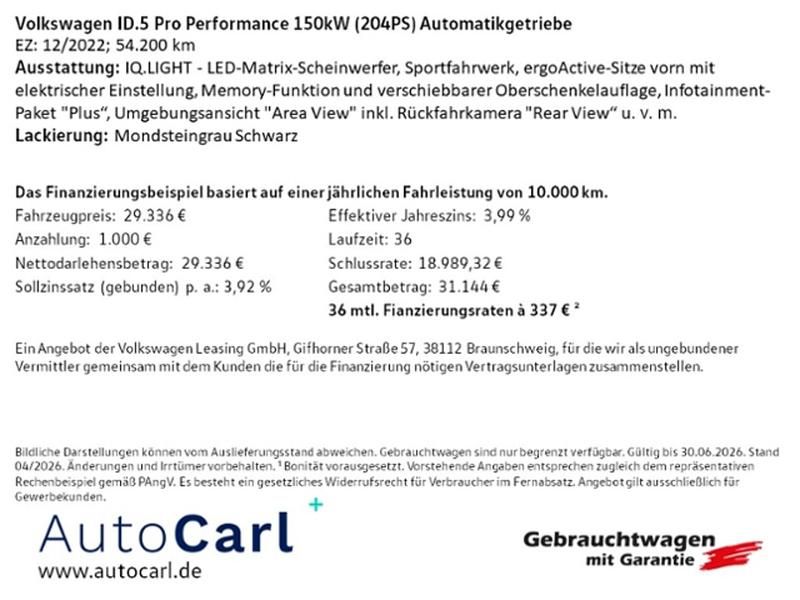Second-hand VW ID.5 Pro Performance 150 kW (204 CP) 2022 Gri SUV