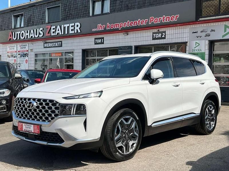 Glacier white Gebraucht 2021 Hyundai Santa Fe Trend SUV | 23.990 € (Fairer Preis) - Bild 1/3