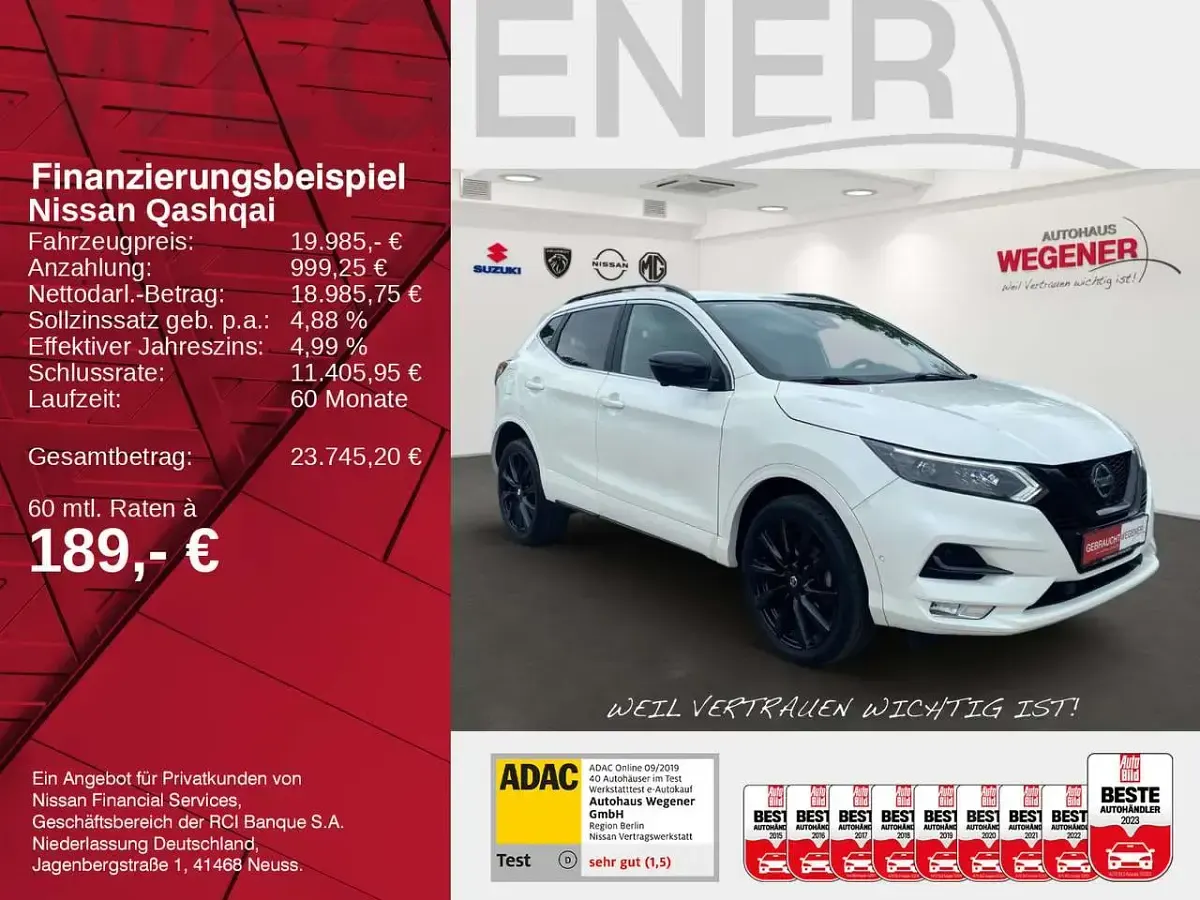 Gebraucht Nissan Qashqai N-TEC 159 PS (116 kW) 2020 Weiß SUV