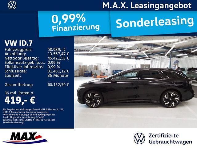 Grenadillschwarz metallic Gebraucht 2025 VW ID.7 GTX Limousine | 58.989 € - Bild 1/3