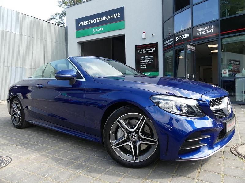 Brillantblau Gebraucht 2020 Mercedes C300 AMG line Cabrio | 39.800 € (Fairer Preis) - Bild 1/4