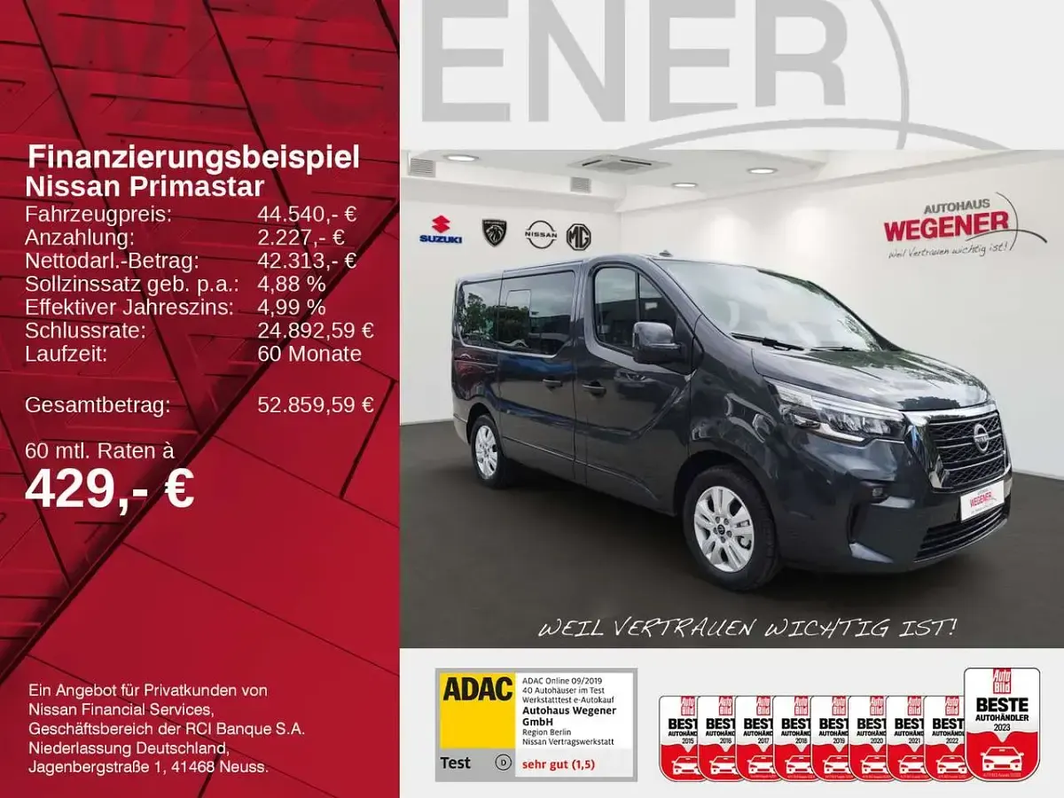 Neu Nissan Primastar 170 PS (125 kW) 2026 Comete grey Van / Kleinbus