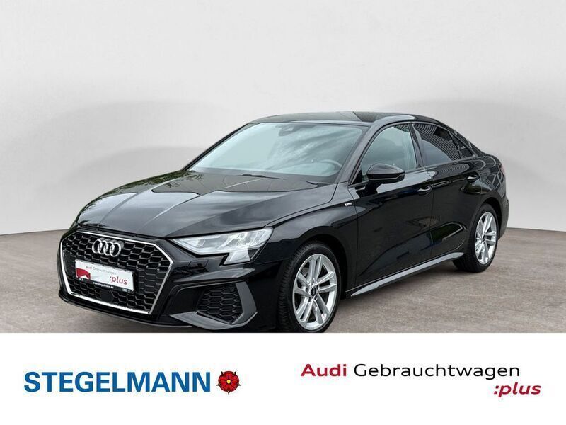 Mythosschwarz metallic Gebraucht 2022 Audi A3 S-Line Limousine | 29.770 € (Fairer Preis) - Bild 1/4