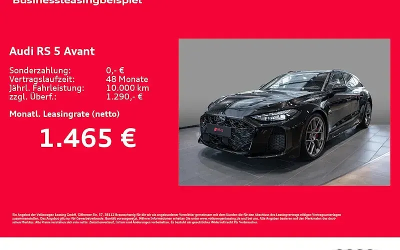 Neu Audi RS5 Ambiente 639 PS (469 kW) 2026 Schwarz Kombi