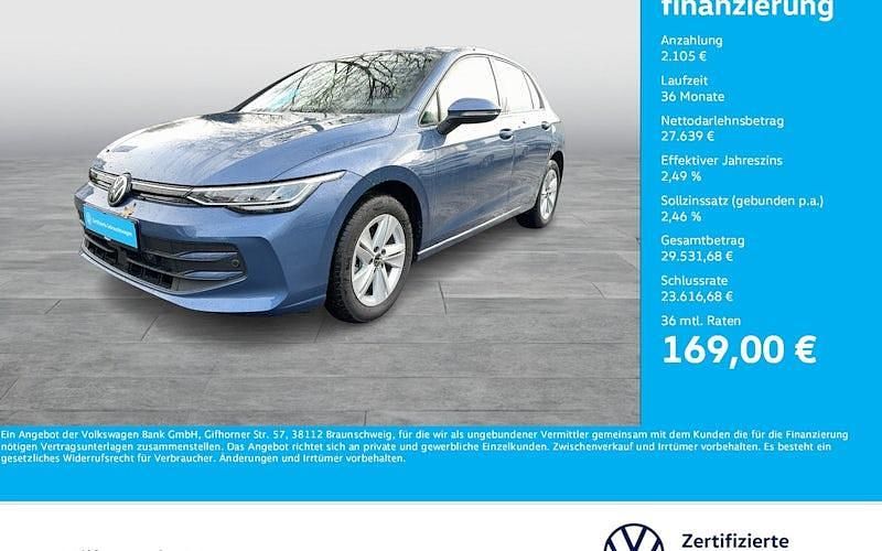 Anemonenblau metallic Gebraucht 2025 VW Golf Life Limousine | 29.744 € (Teuer) - Bild 1/4