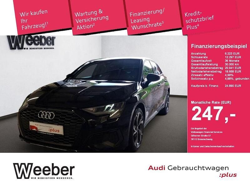 Schwarz Gebraucht 2021 Audi A3 Sportback e-tron S-Line Limousine | 24.890 € (Guter Preis) - Bild 1/4