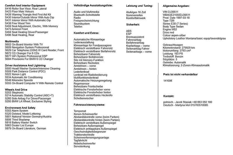 Gebraucht BMW 728 193 PS (141 kW) 1997 Silber Limousine