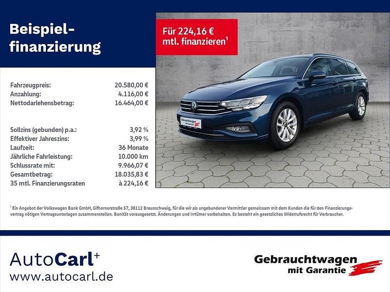 Blau Gebraucht 2021 VW Passat Business Kombi | 20.580 € (Guter Preis) - Bild 1/4