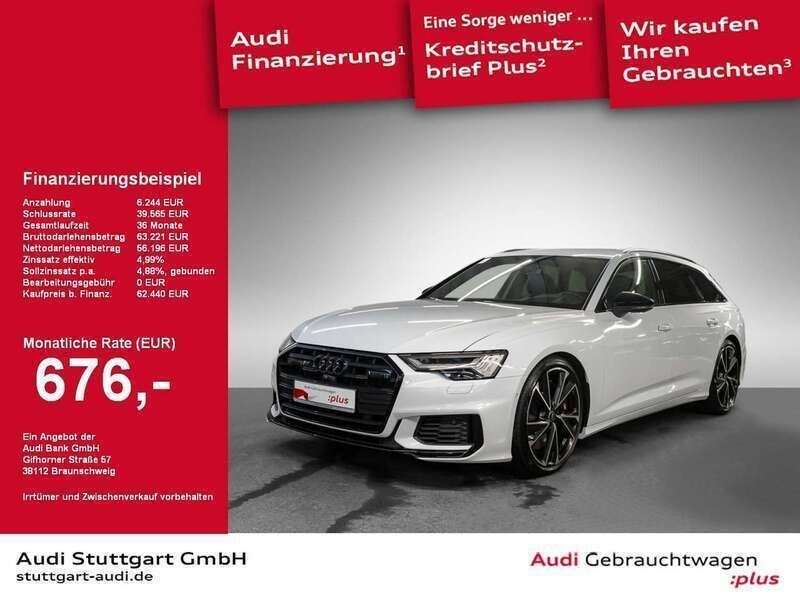 Gletscherweiß metallic Gebraucht 2022 Audi S6 Sport Kombi | 63.740 € (Teuer) - Bild 1/2