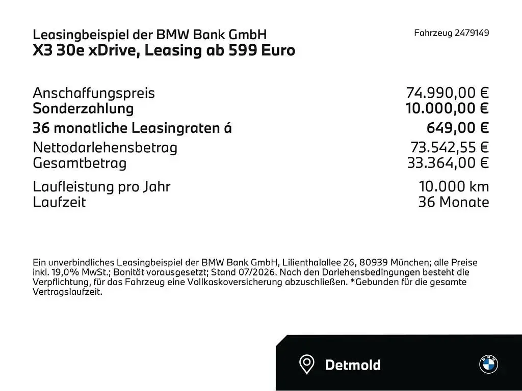 Neu BMW X3 Comfort Edition 299 PS (219 kW) 2026 Dune grey (grau) SUV