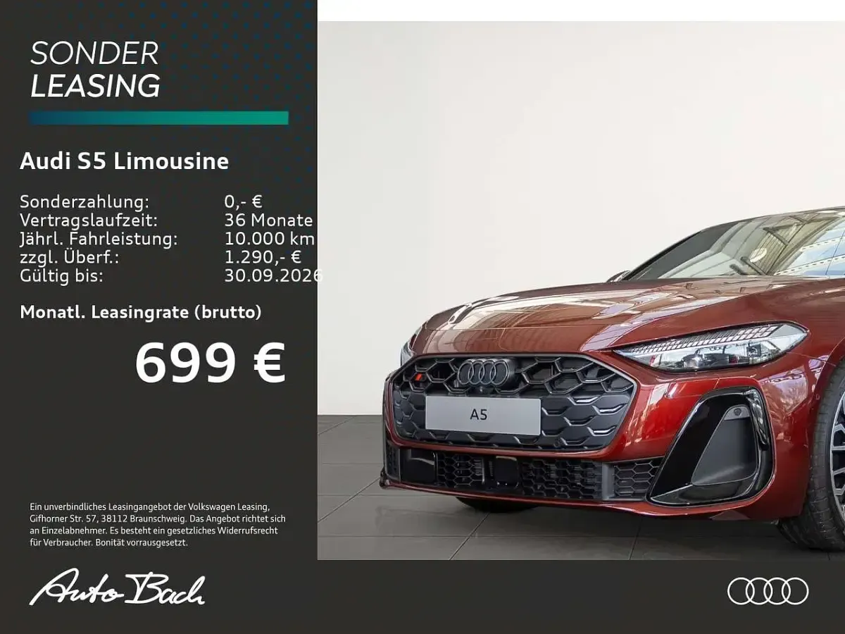 Neu Audi S5 Sport 367 PS (269 kW) 2026 Rot Limousine
