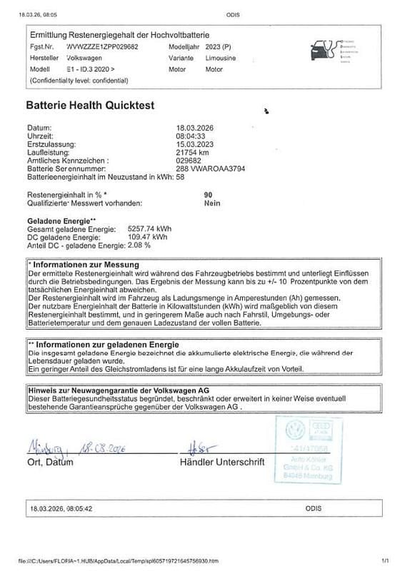 Gebraucht VW ID.3 Pro Performance 150 kW (204 PS) 2023 Gletscherweiß Kleinwagen
