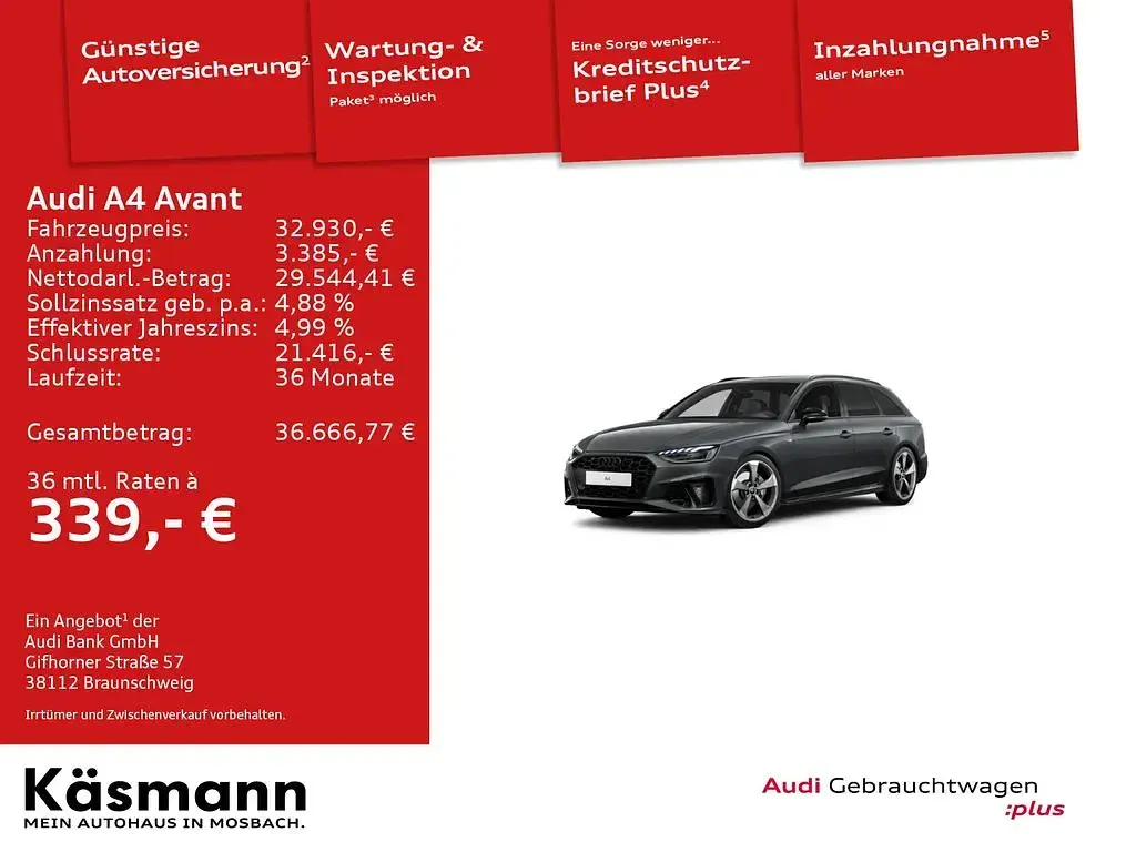Gebraucht Audi A4 Competition 204 PS (150 kW) 2023 Daytonagrau perleffekt (metallic) Kombi