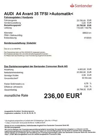 Gebraucht Audi A4 Sport 2023 Schwarz Kombi