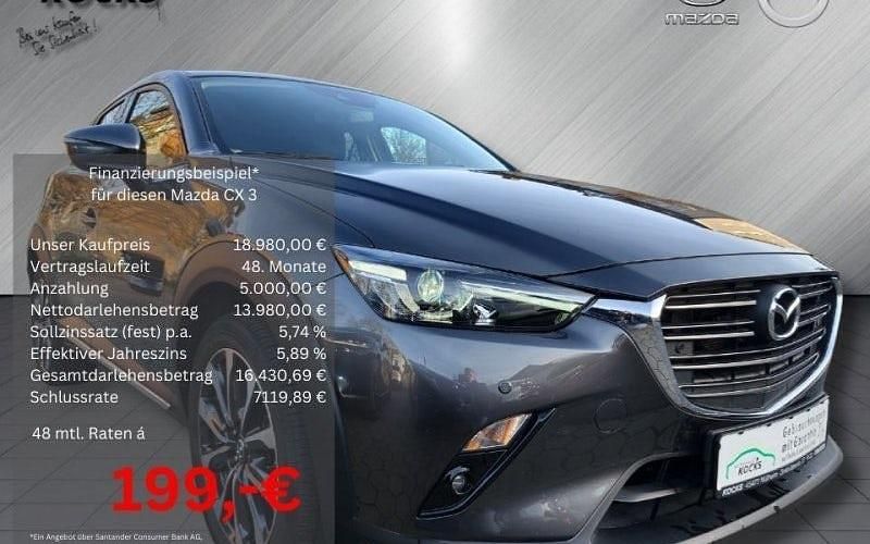 Matrixgrau metallic Gebraucht 2021 Mazda CX-3 Selection SUV | 18.590 € (Fairer Preis) - Bild 1/4