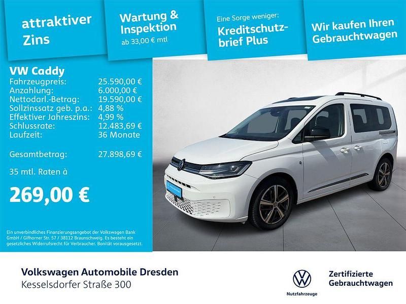 B4 candyweiß Gebraucht 2021 VW Caddy Life Van / Kleinbus | 25.590 € (Superpreis) - Bild 1/4