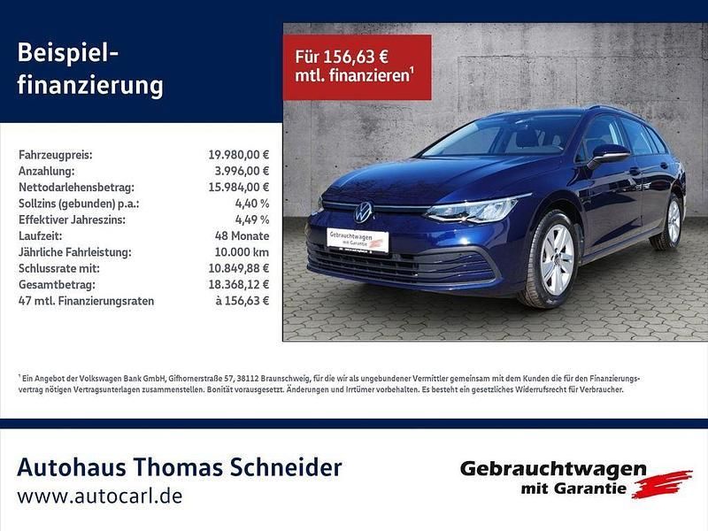 Blau Gebraucht 2021 VW Golf VIII Life Kombi | 19.780 € (Guter Preis) - Bild 1/4