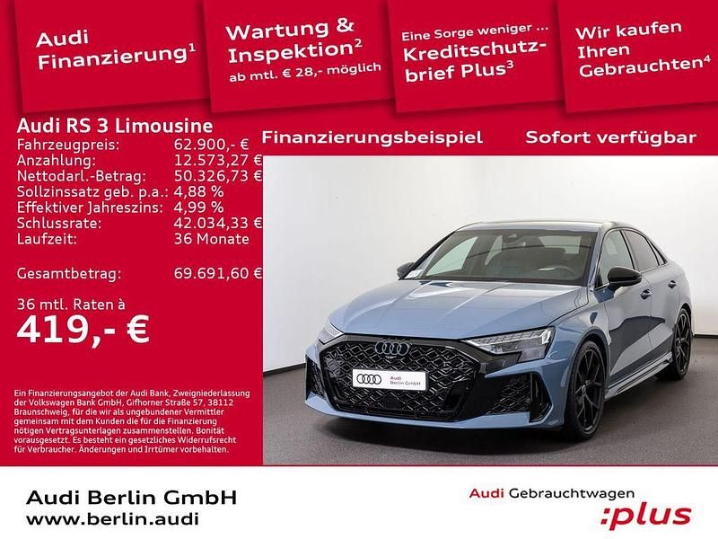 Kemoragrau metallic Gebraucht 2025 Audi RS3 Ambiente Limousine | 62.900 € (Guter Preis) - Bild 1/4