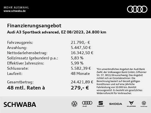 Gebraucht Audi A3 Advanced Plus 110 PS (80 kW) 2023 Blau Limousine