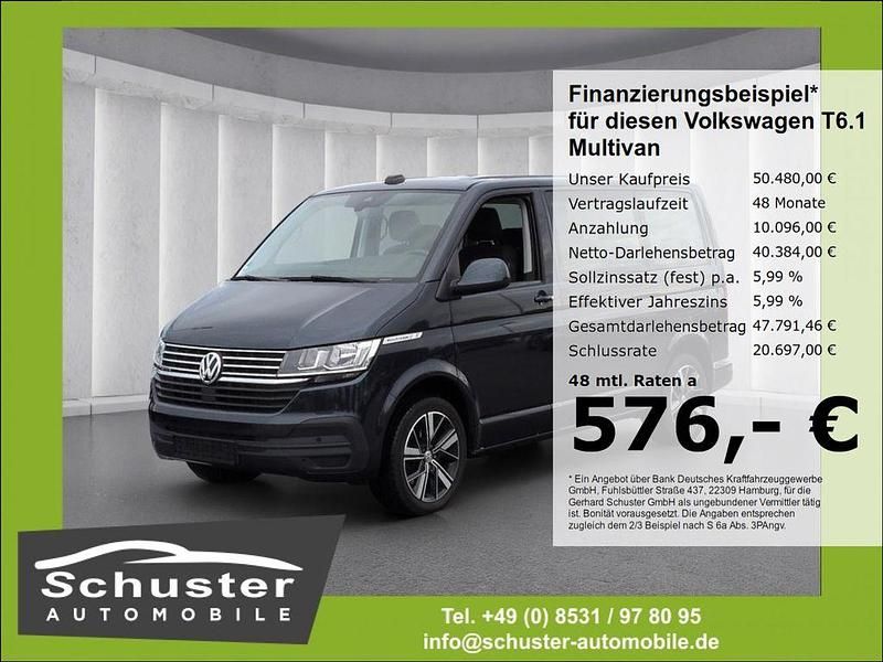 Blau metallic Gebraucht 2022 VW Multivan R Van | 50.480 € (Fairer Preis) - Bild 1/4
