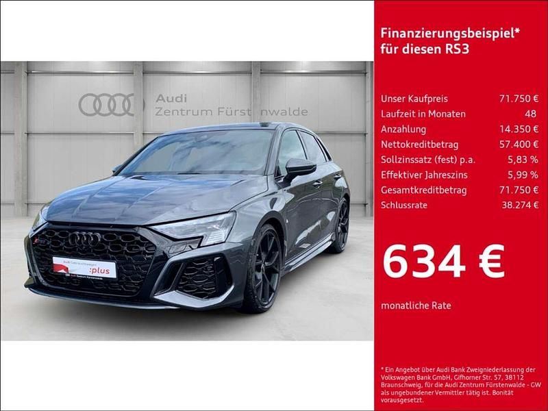 Grau Neu 2024 Audi RS3 Sportback Ambiente Kleinwagen | 71.750 € - Bild 1/4