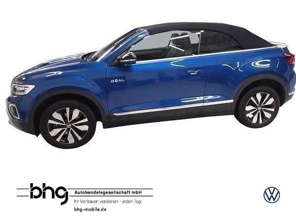 Ravennablau metallic/schwarz Gebraucht 2025 VW T-Roc Goal SUV | 29.930 € (Etwas zu teuer) - Bild 1/4