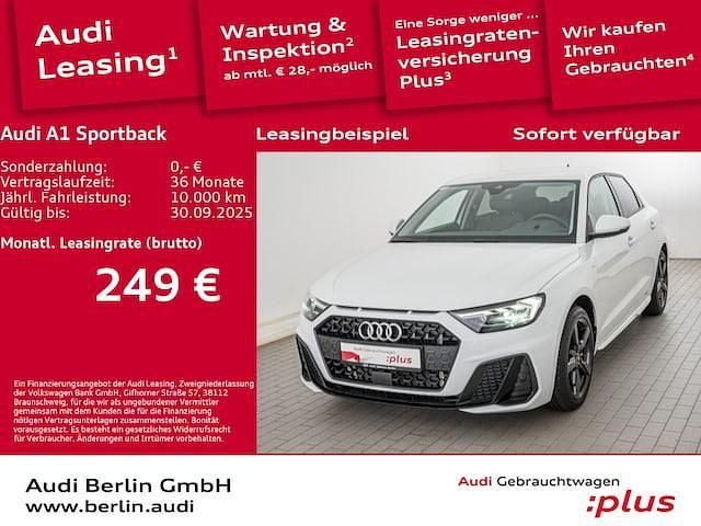 Gletscherweiß metallic Gebraucht 2024 Audi A1 Sportback S-Line Kleinwagen | 26.850 € (Etwas zu teuer) - Bild 1/3