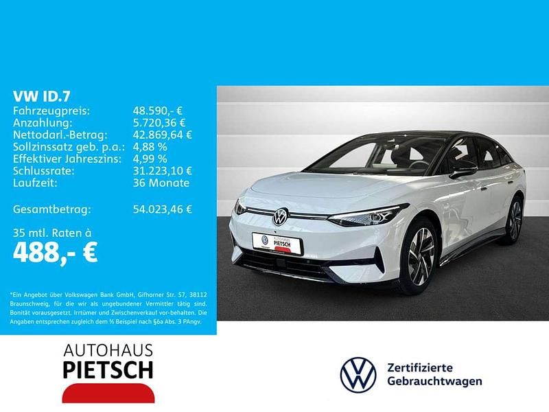 Weiss Gebraucht 2025 VW ID.7 Pro Kleinwagen | 48.590 € (Teuer) - Bild 1/4