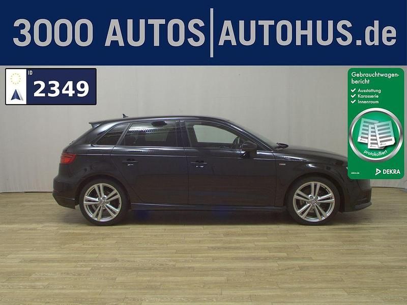 Mythosschwarz (metallic) Gebraucht 2020 Audi A3 Sportback S-Line Limousine | 17.980 € (Fairer Preis) - Bild 1/4