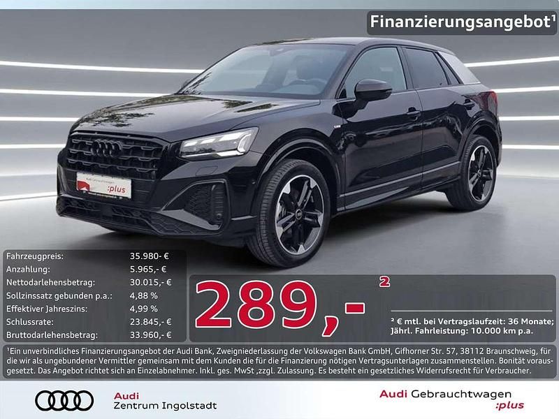 Mythosschwarz metallic Gebraucht 2024 Audi Q2 S-Line SUV | 35.980 € (Etwas zu teuer) - Bild 1/3