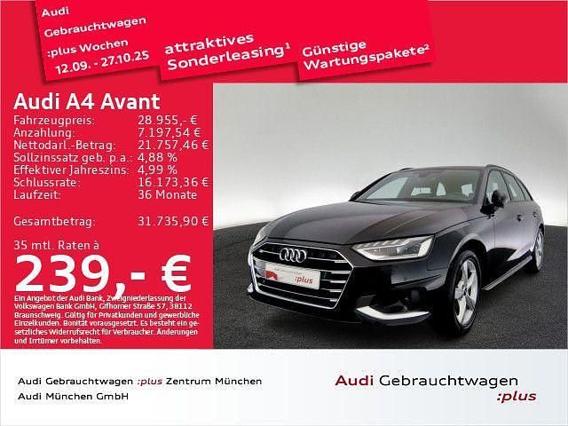 Mythosschwarz metallic Gebraucht 2022 Audi A4 Ambiente Kombi | 28.955 € (Fairer Preis) - Bild 1/2