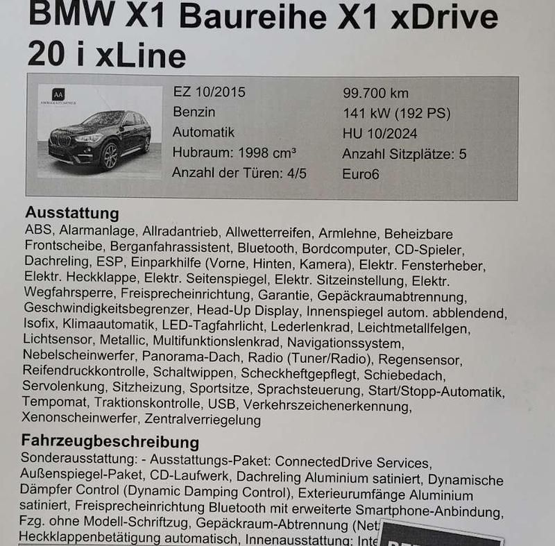Gebraucht BMW X1 xLine 192 PS (141 kW) 2015 Schwarz SUV