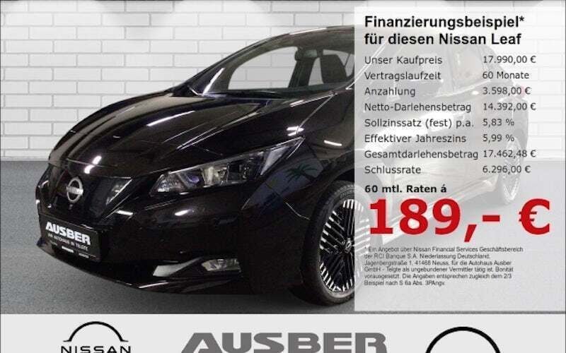 Schwarz Gebraucht 2022 Nissan Leaf N-Connecta Kleinwagen | 17.990 € (Superpreis) - Bild 1/4