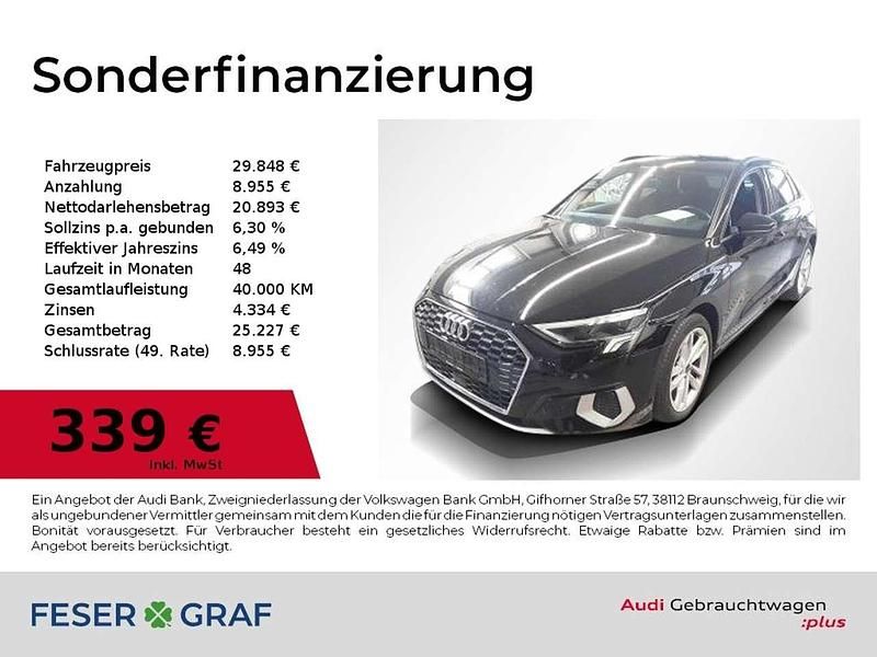 Brillantschwarz Gebraucht 2024 Audi A3 Advanced Limousine | 29.848 € (Fairer Preis) - Bild 1/2